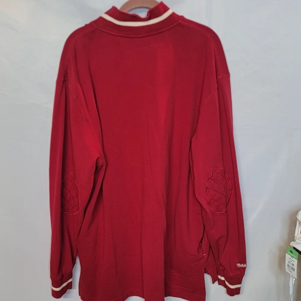 Mitchell & Ness San Francisco 49ers Red Quarter Zip Sweatshirt Mens XL